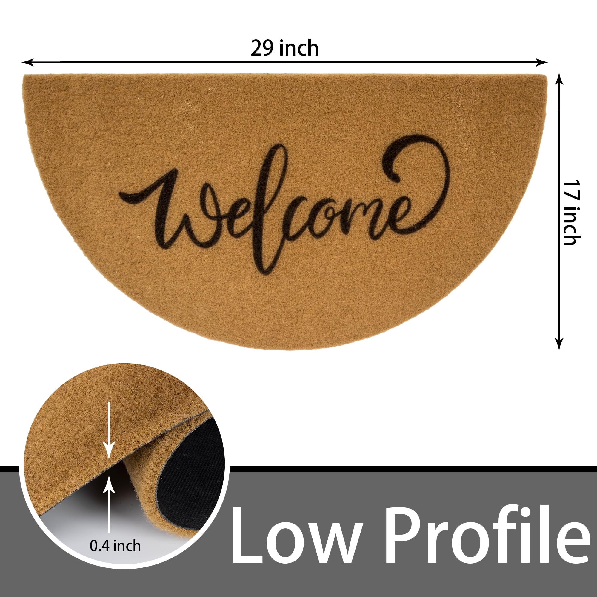 KorhLeoh artificial coir texture doormat enhances dirt trapping at entry.