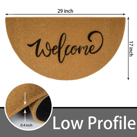 KorhLeoh artificial coir texture doormat enhances dirt trapping at entry.