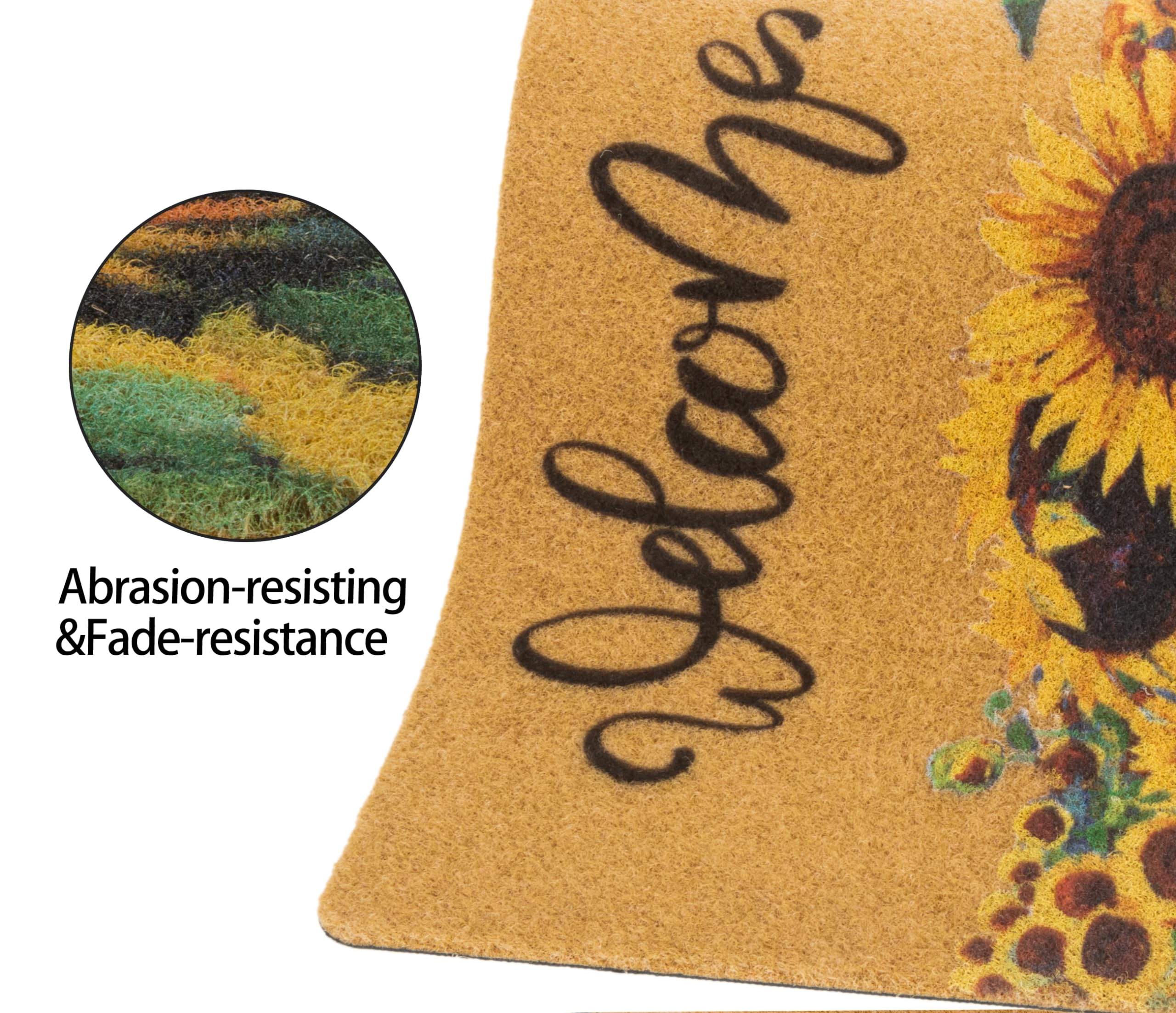 KorhLeoh bright yellow sunflower mat suitable for indoor or outdoor use
