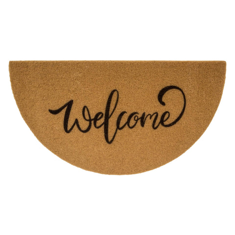 KorhLeoh half-round welcome doormat for the front door, durable for outdoor use.