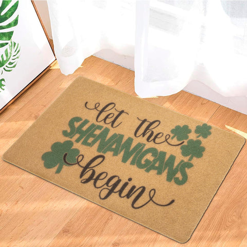 Festive shamrock pattern enhances curb appeal while staying durable