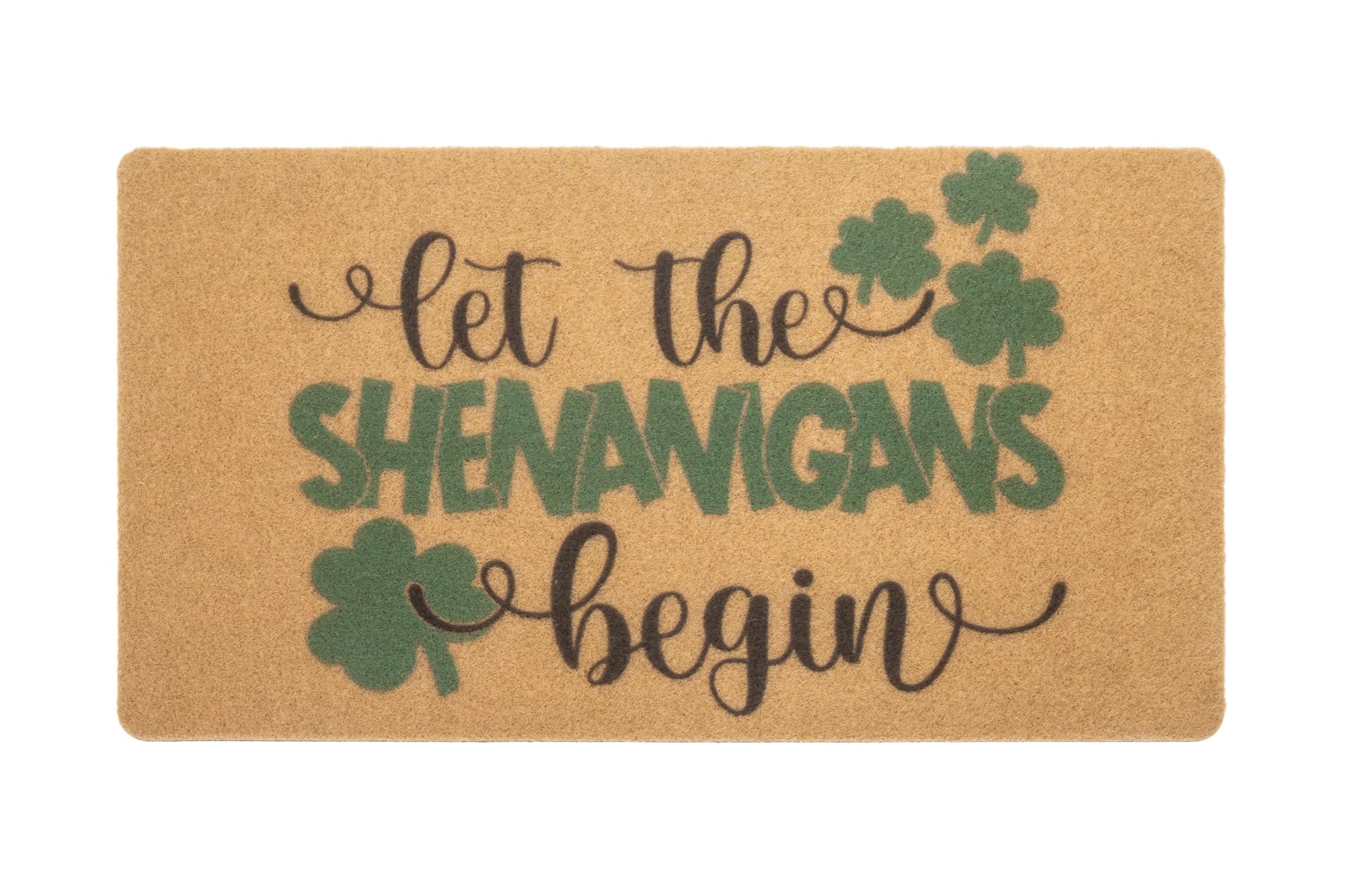 KorhLeoh shamrocks doormat with non-slip backing for entryways