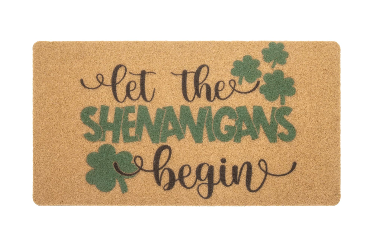 KorhLeoh shamrocks doormat with non-slip backing for entryways