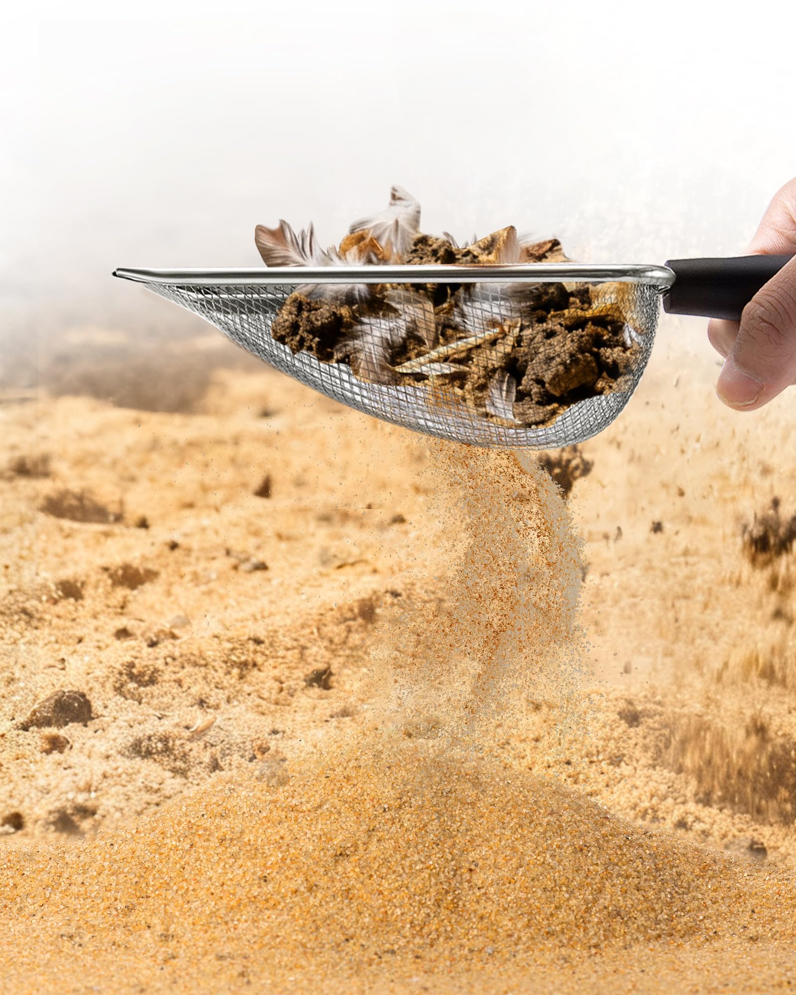 KOROI chicken poop scooper with 5mm mesh for coarser debris