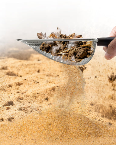 KOROI chicken poop scooper with 5mm mesh for coarser debris