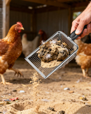 KOROI sand sifter scoop for coop runs and litter separation