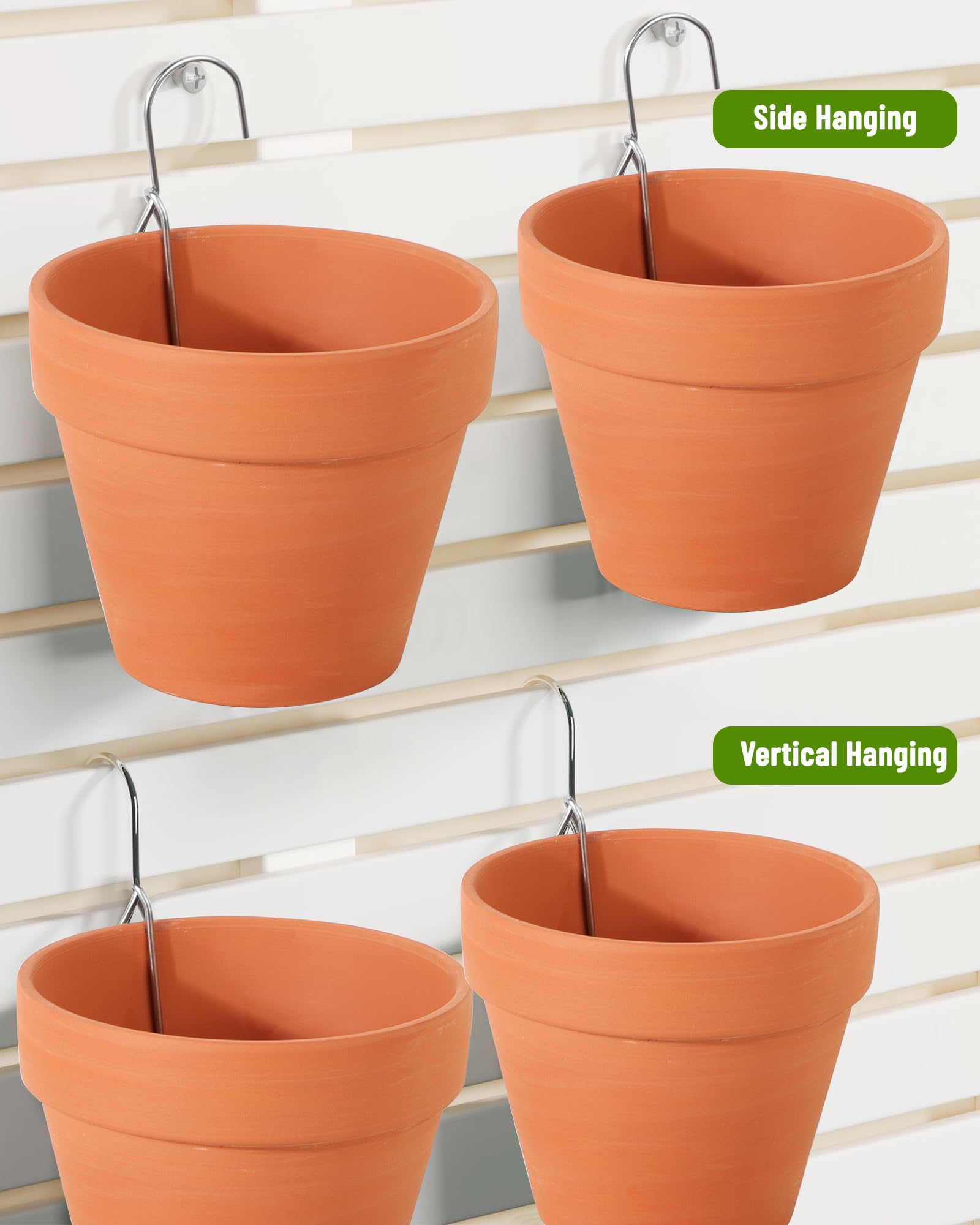 KOROI wall-mounted plant hanger clip for pots provides easy, mark-free hanging.