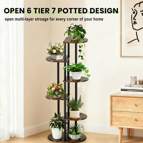Korrie Home sturdy wooden frames tall plant display supporting pots
