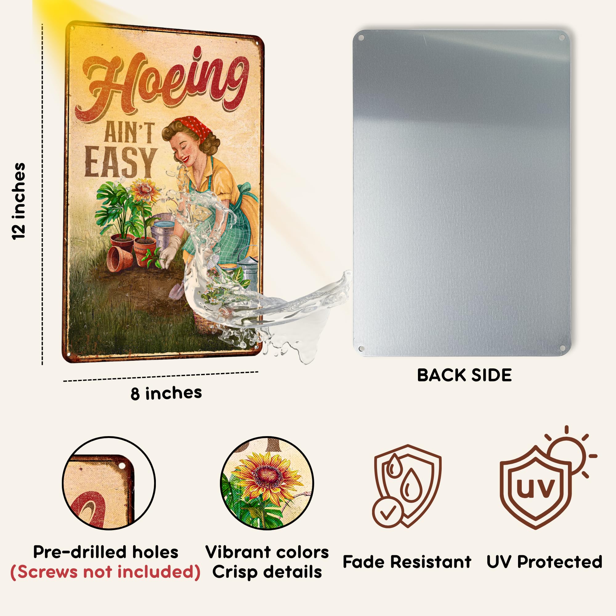KORUBIA outdoor aluminum garden sign resists rust for year-round outdoor use