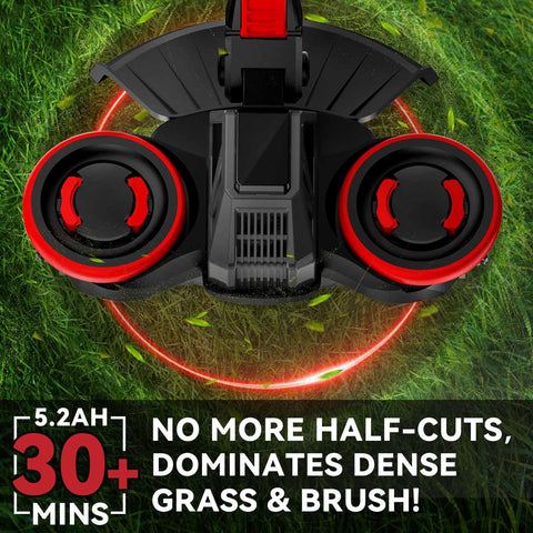 Korunria 3-blade head enables branches, dense grass, and edging tasks