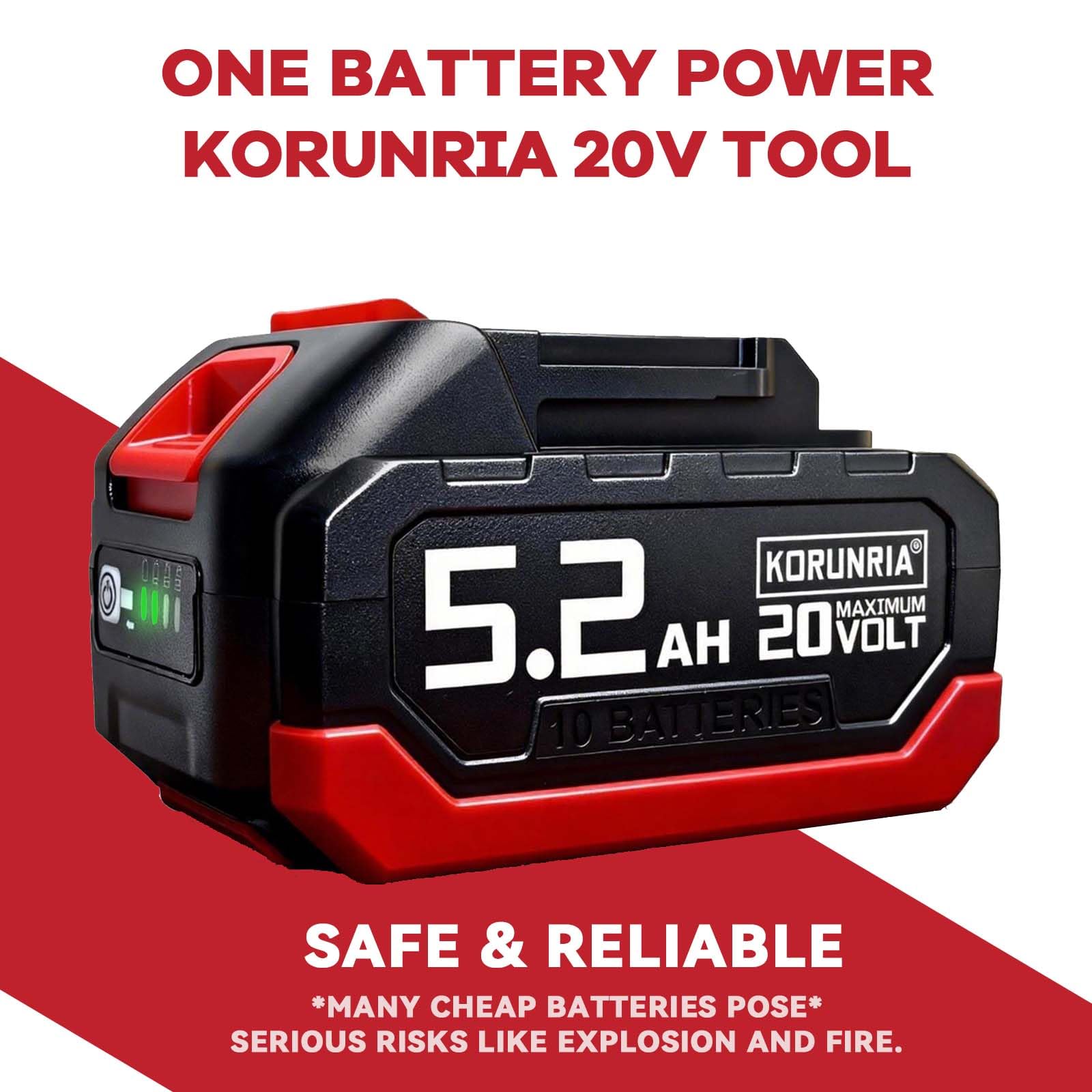 Korunria 3-in-1 brush cutter, edger, and lawn mower in a single ergonomic device.