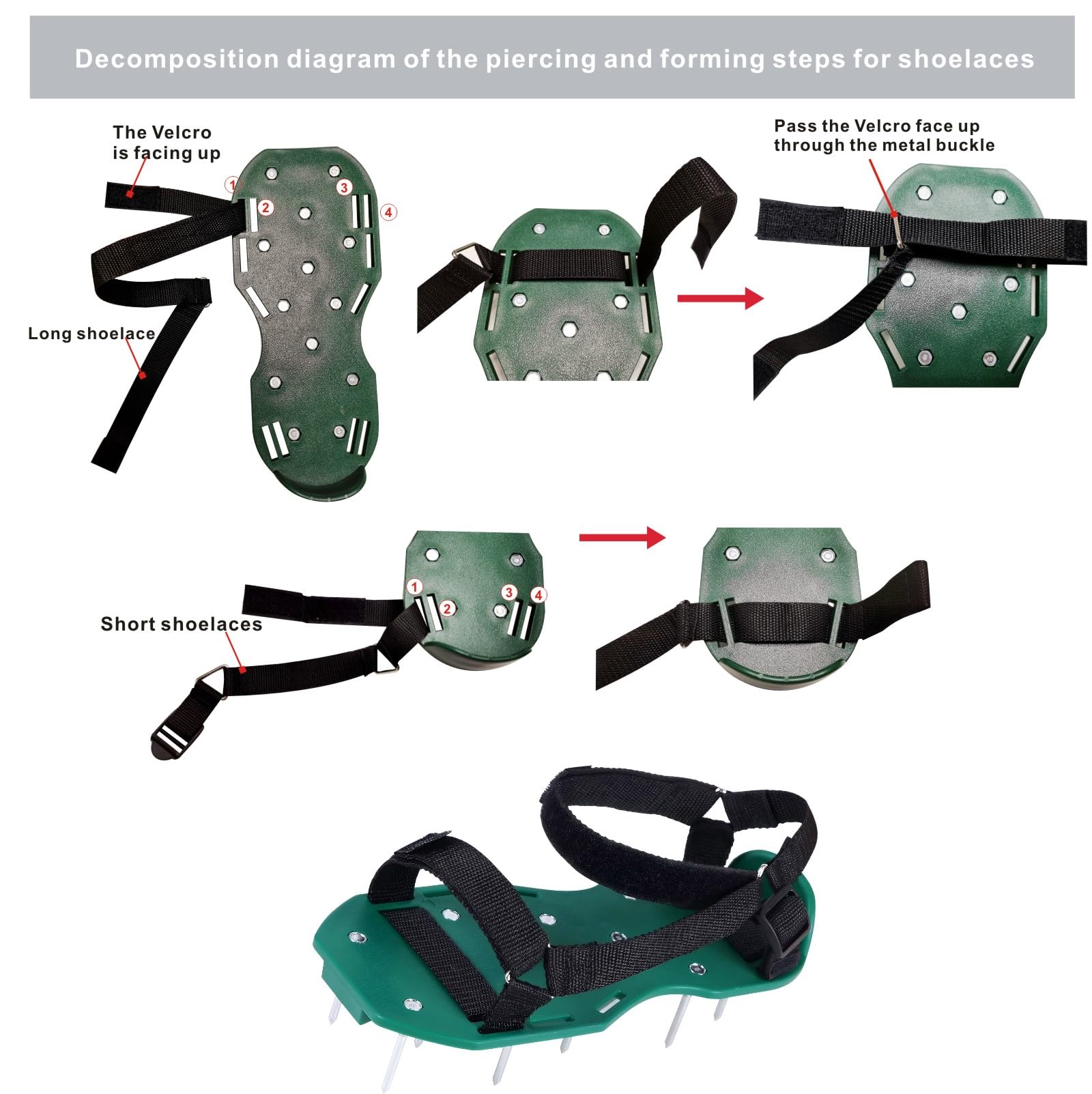 KOSIDA user-friendly aerator shoes designed for easy walking on the lawn.