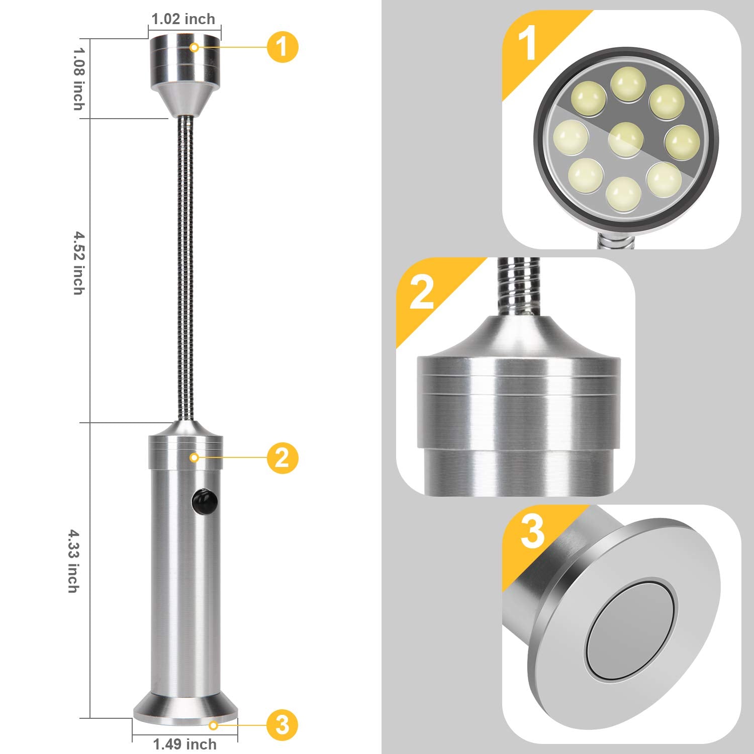 KOSIN Barbecue Light aluminum body endures heat and weather conditions.