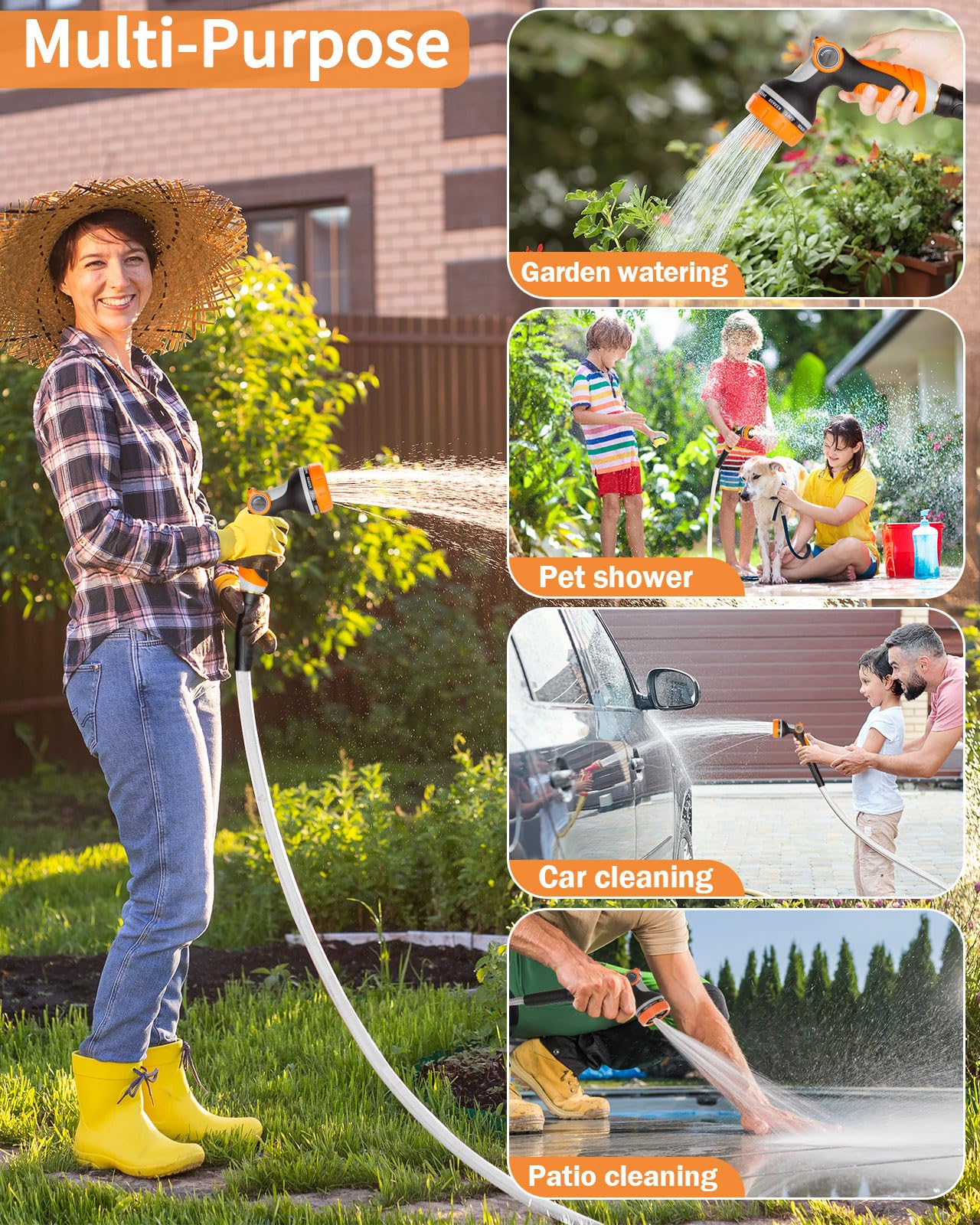 KOSOEUR 10-pattern nozzle adapts to plants, cars, patios