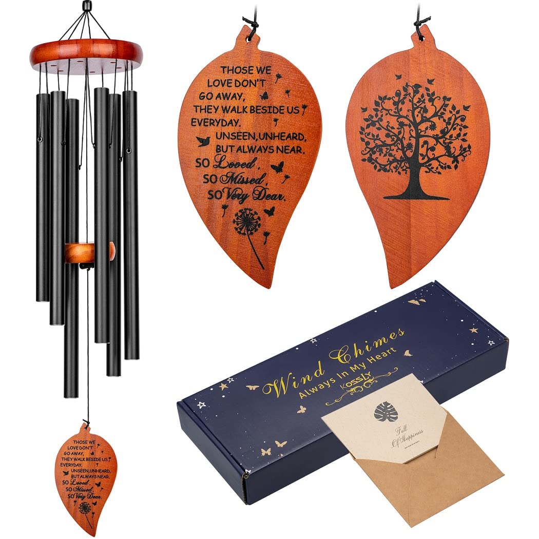 KOSSLY Sympathy Wind Chimes 32-inch design for outdoor garden, soothing tones for remembrance