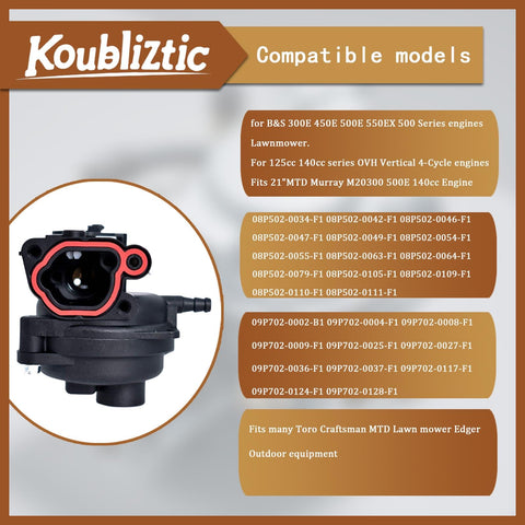 Koubliztic carburetor with quick installation video guide
