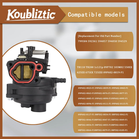 Koubliztic carburetor kit fuel shutoff valve for safe maintenance.