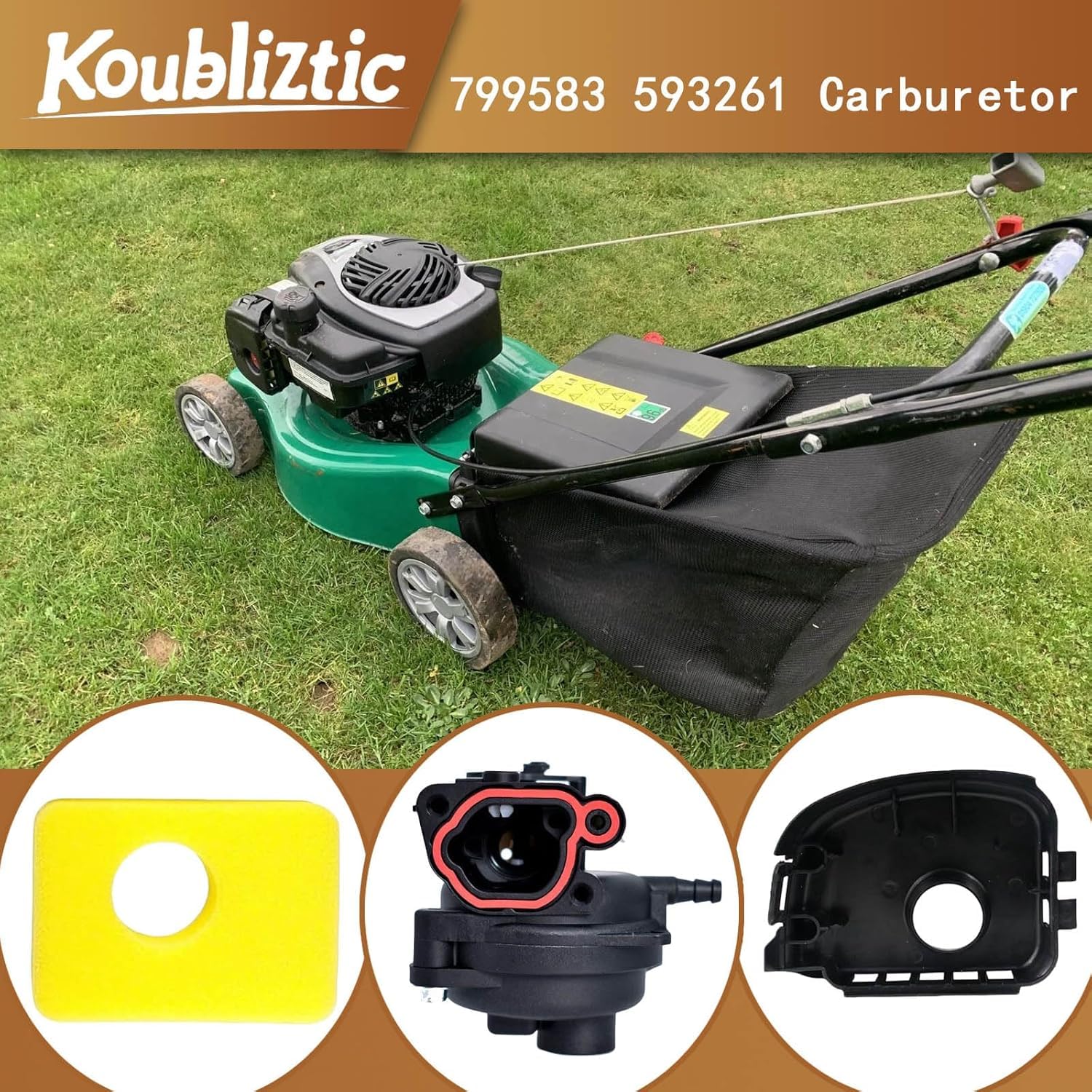 Koubliztic TB100 spark plug included for reliable ignition