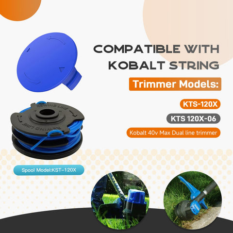 Kousika KST-120X spool with 20 ft of nylon line for quick refills