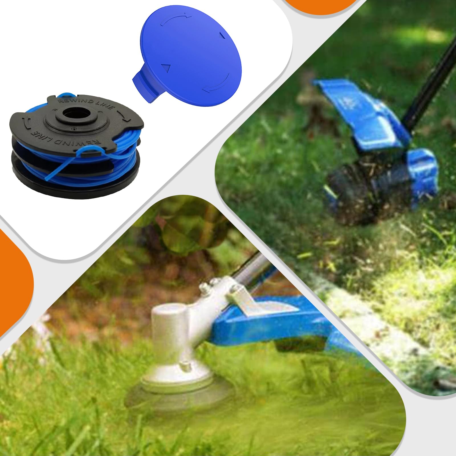 In-use view of Kousika spool bundle keeping yard maintenance organized