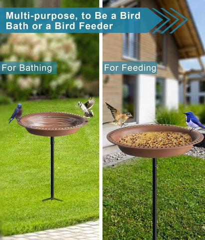 Koutemie multi-use bath and feeder supports birds and butterflies.
