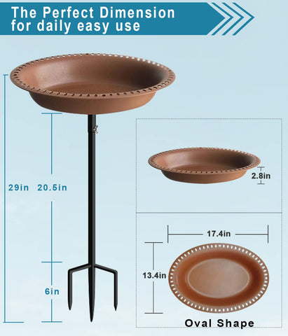 Koutemie oval dish for spacious water area and birds.