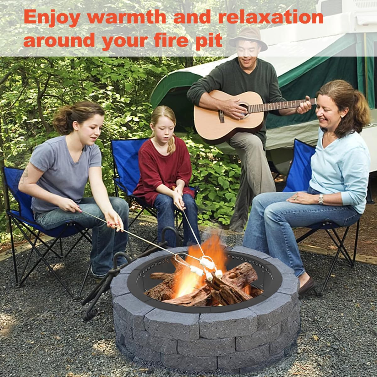 Koutemie DIY fire pit ring assembly for customizable outdoor pits.