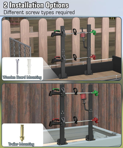 Koutemie Tool organizer for garden tools on trailer or board