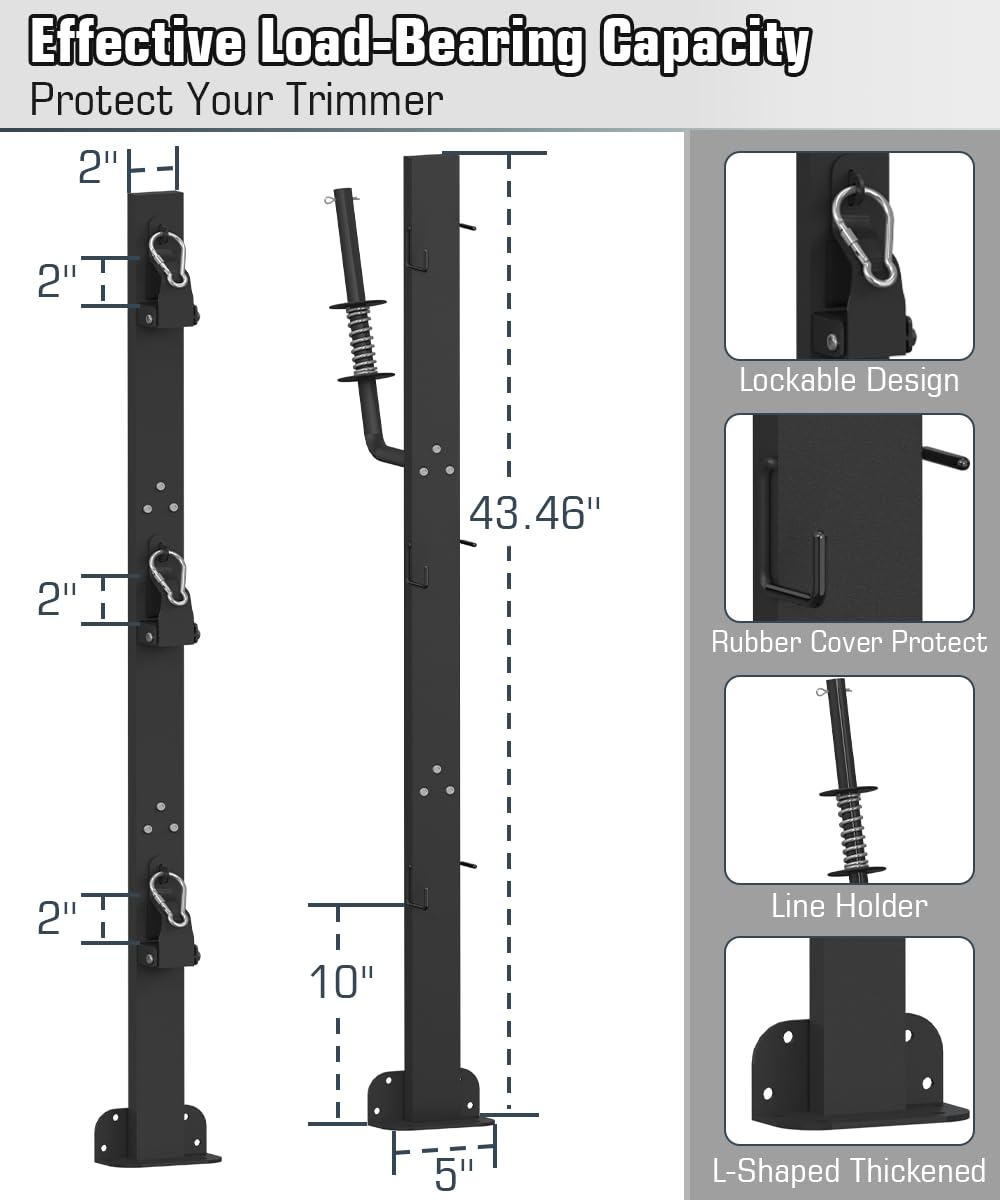 Koutemie trimmer rack with lockable hasp for secure transport