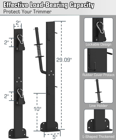 Koutemie Weedeater Rack lockable hasp secures tools during transport