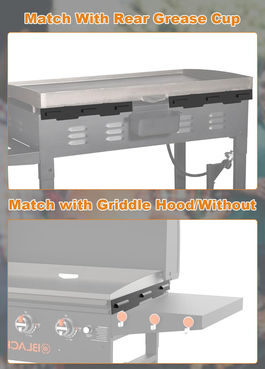 Sleek black finish adds a modern touch to outdoor cooking setups