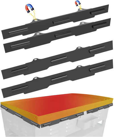 Koutemie wind guard magnetically attached to 36-inch Blackstone griddle for quick setup and wind protection