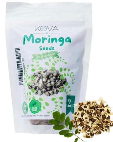 Kovafood Moringa seeds packaging, ready for planting or snacking, delivering nutrient-dense goodness.