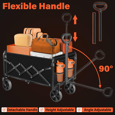 Kovryx foldable cart with reinforced 600D Oxford fabric for durability