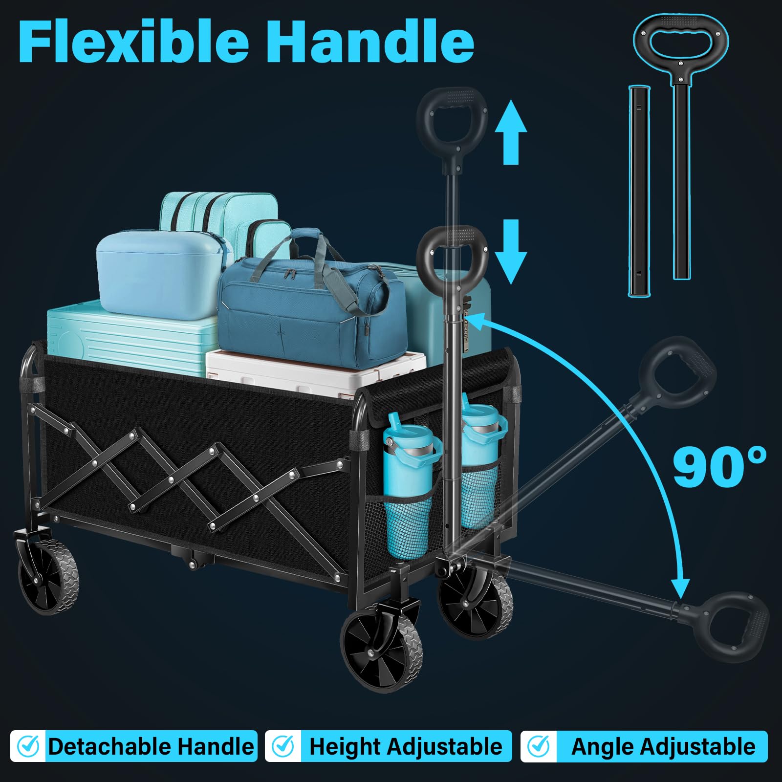 Kovryx wagon ideal for groceries and camping gear.