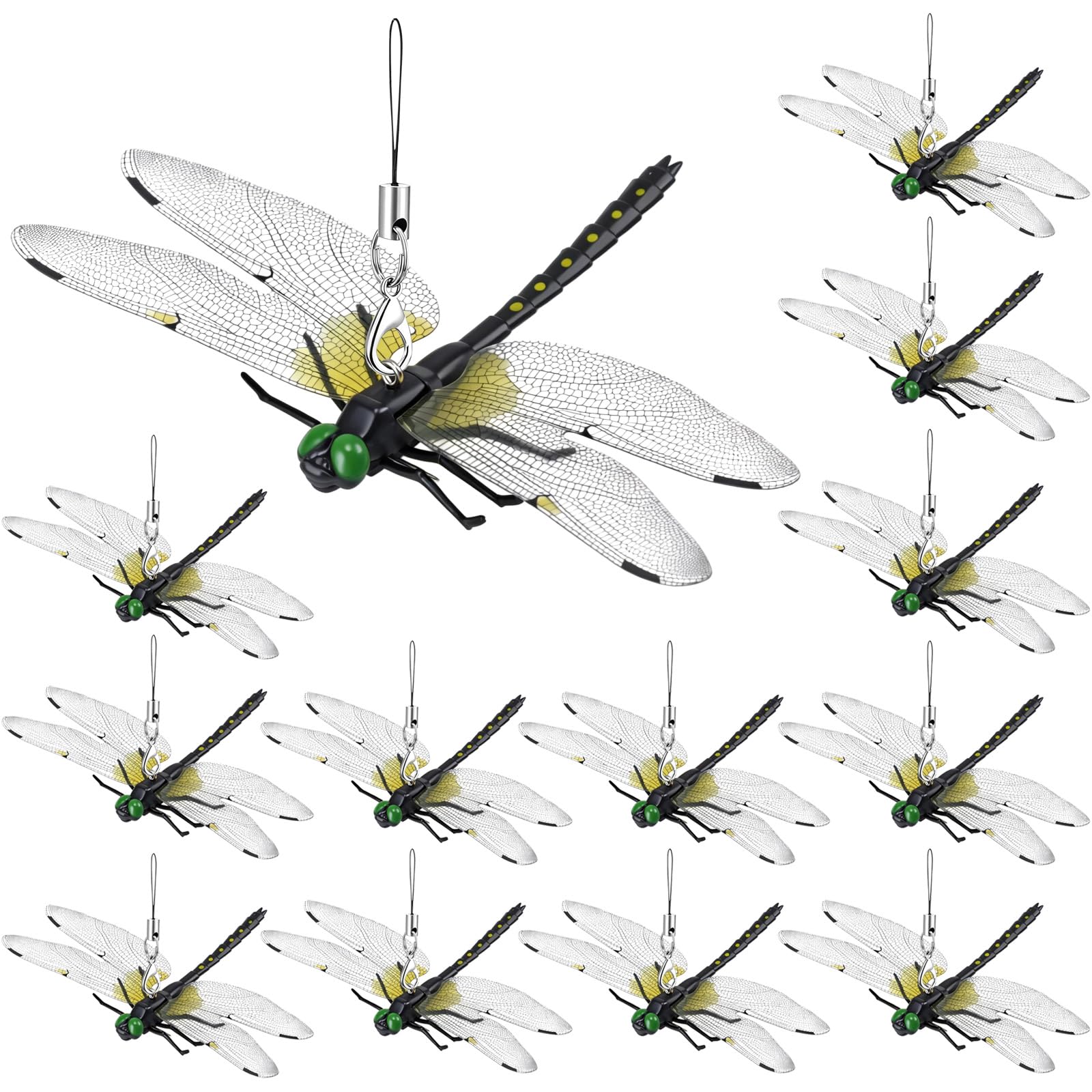 kowgical dragonfly clip set for durable garden decor and hat use