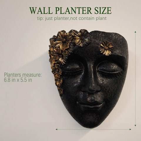 KOXHERO wall-mounted face planter in resin offers lightweight, durable decor