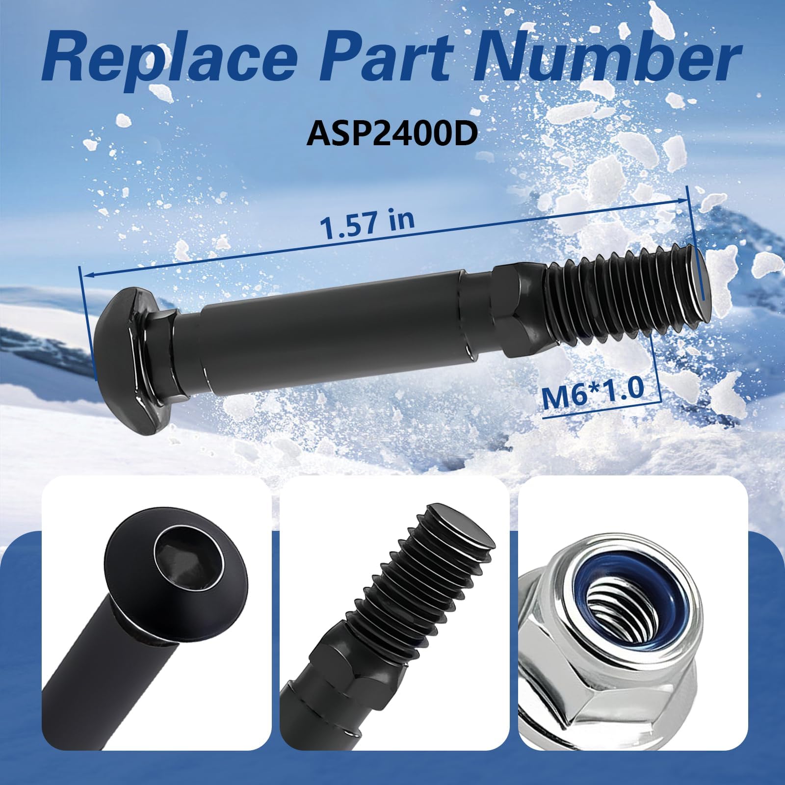 KPALAG 4 pack replacement pins and lock nuts ready for installation