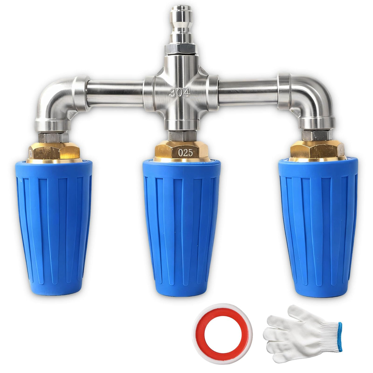 KPAPD triple turbo nozzle with 360° rotation for broad driveway cleaning.