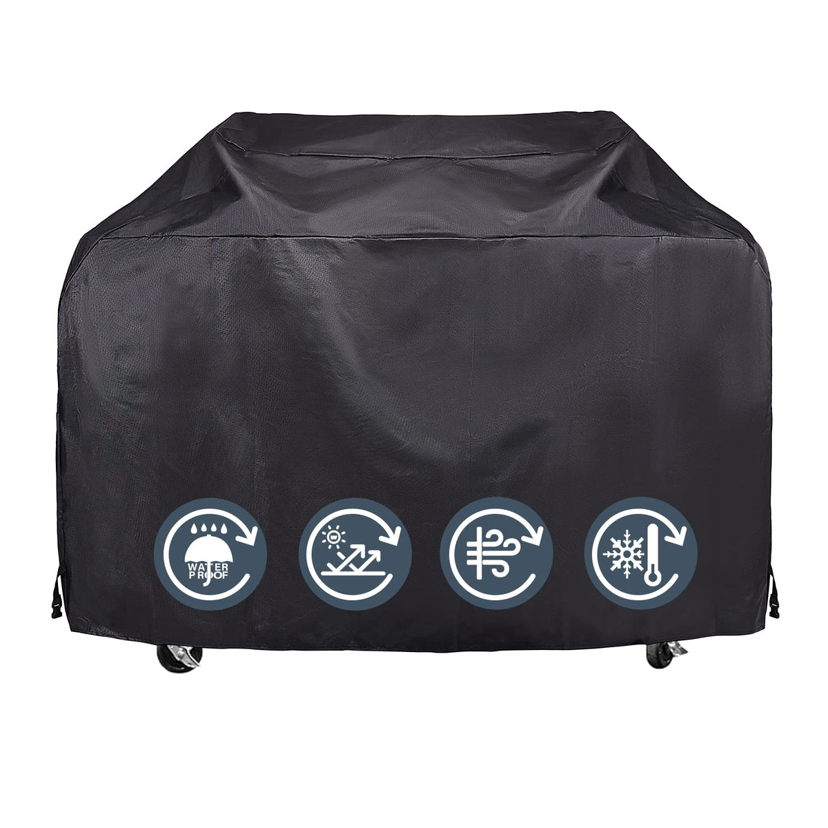 KPT heavy-duty BBQ cover shields a 60-68 inch grill from rain and sun.