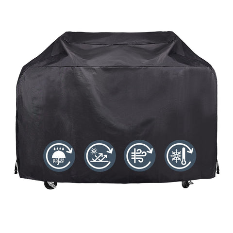 KPT heavy-duty BBQ cover shields a 60-68 inch grill from rain and sun.