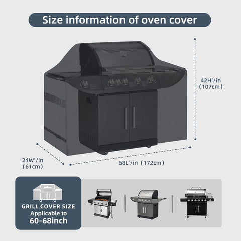 KPT grill cover includes side mesh vents and adjustable buckles for airflow.