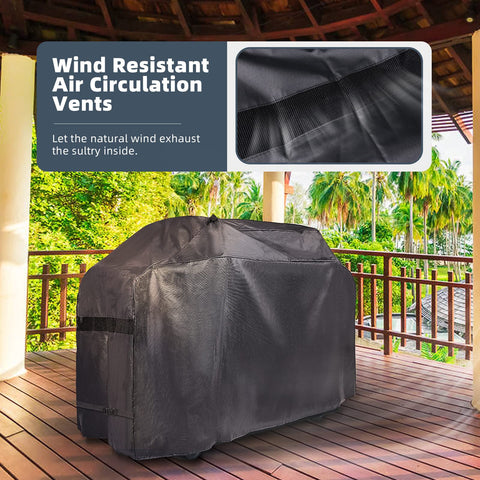 KPT outdoor grill cover folds for easy storage and quick cleaning.