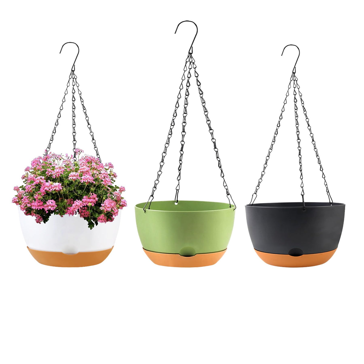 KPUVX 10-inch hanging planter with self-watering system for low-maintenance indoor gardens