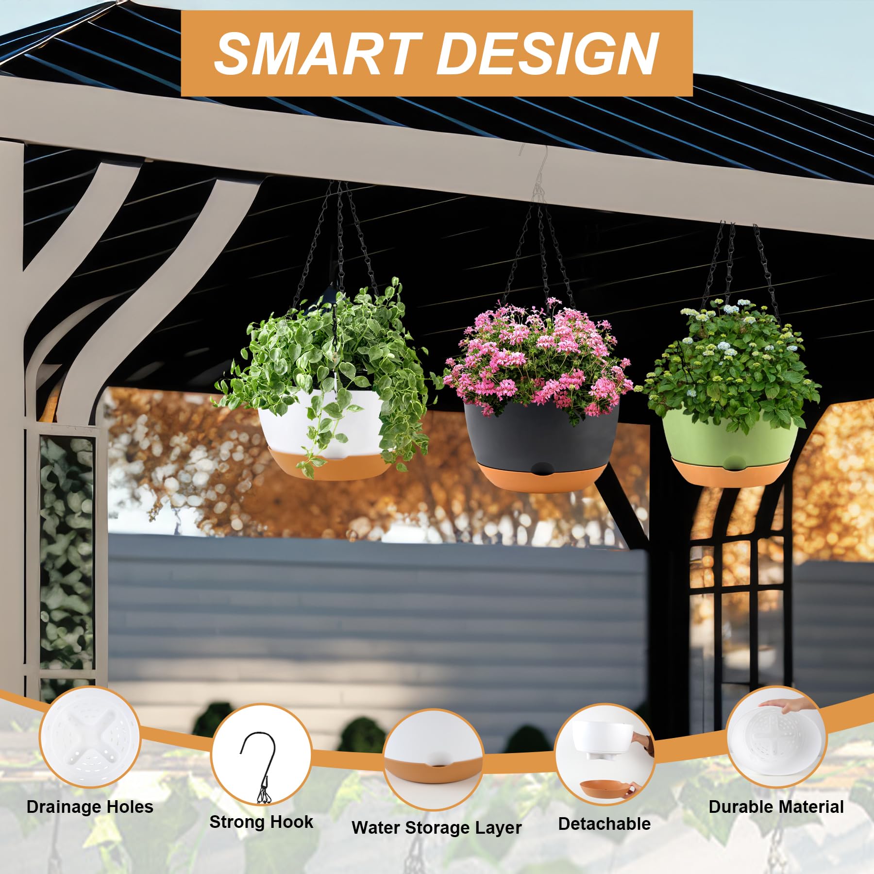 KPUVX minimalist modern hanging pots fit indoor and outdoor decor