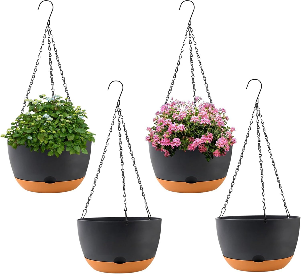 KPUVX self-watering hanging pots with 8 inch capacity for steady moisture