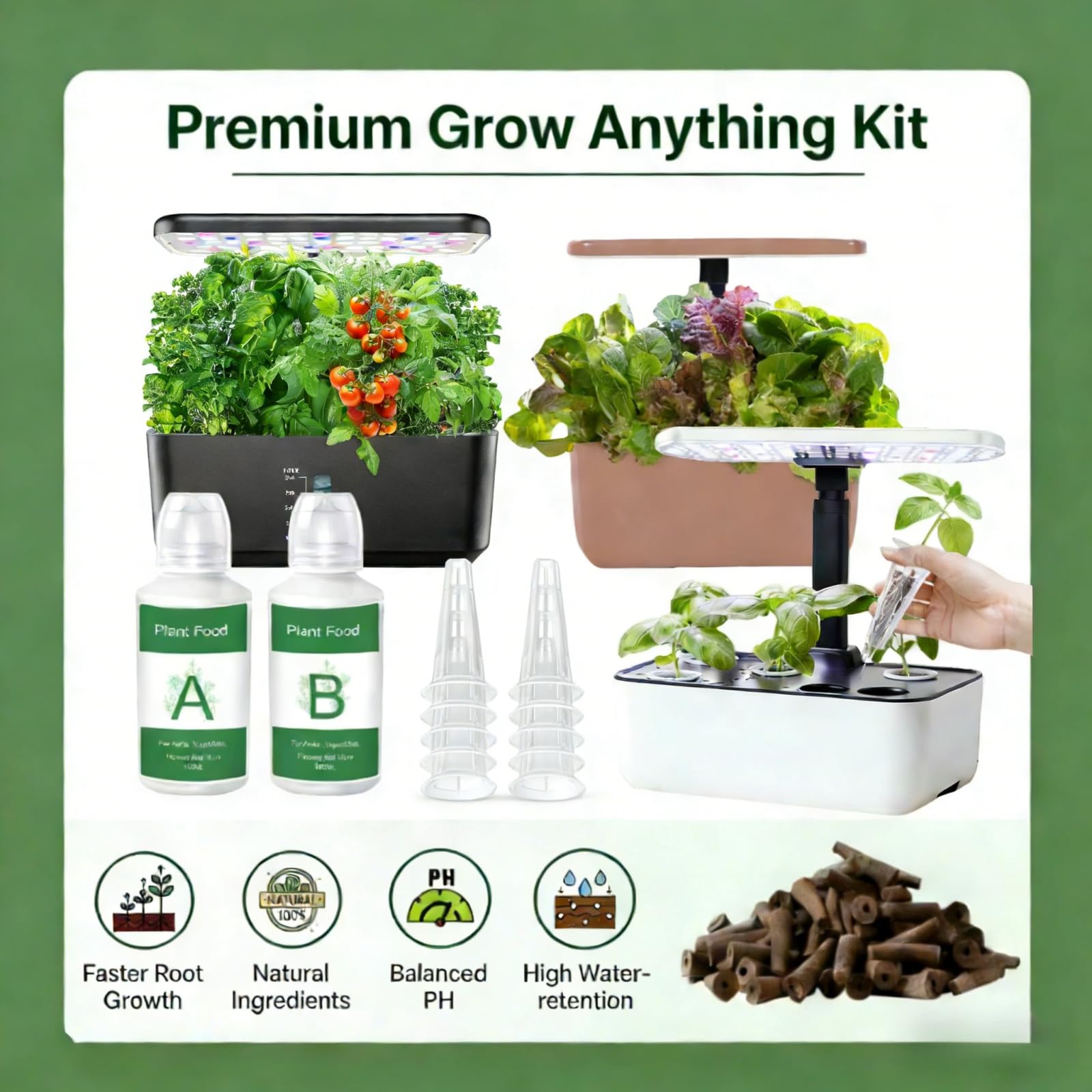 KPWIN grow sponges appear airy and soil-free.