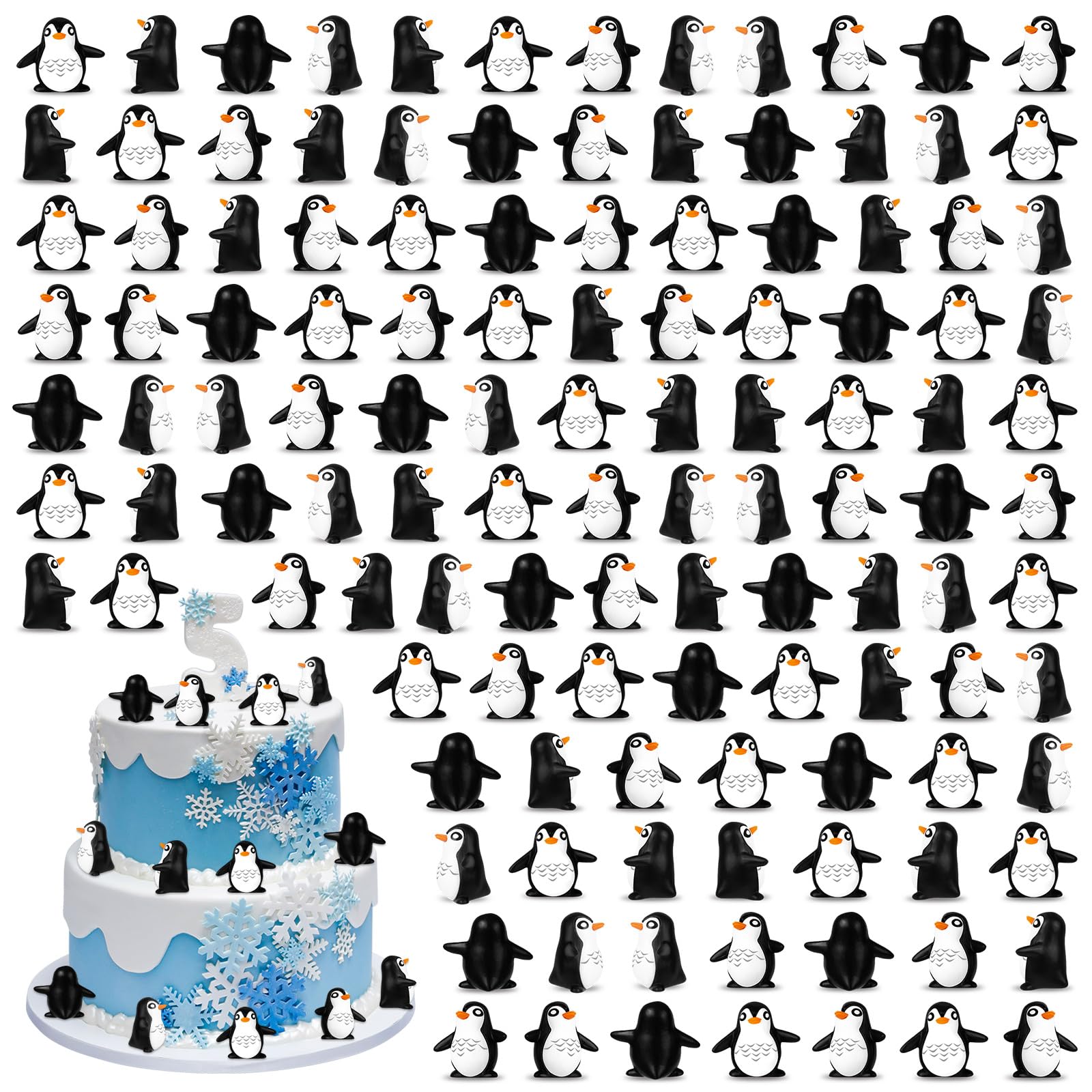 KQYSLXG 30 mini penguin resin figurines in assorted sizes for crafts and decor.