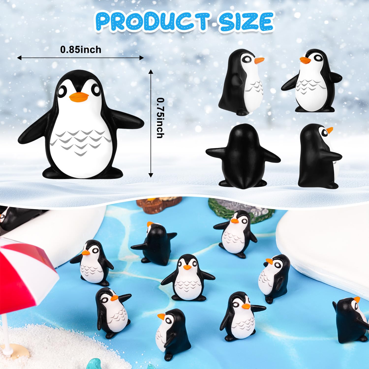 KQYSLXG mini penguin cake toppers add playful charm to desserts.