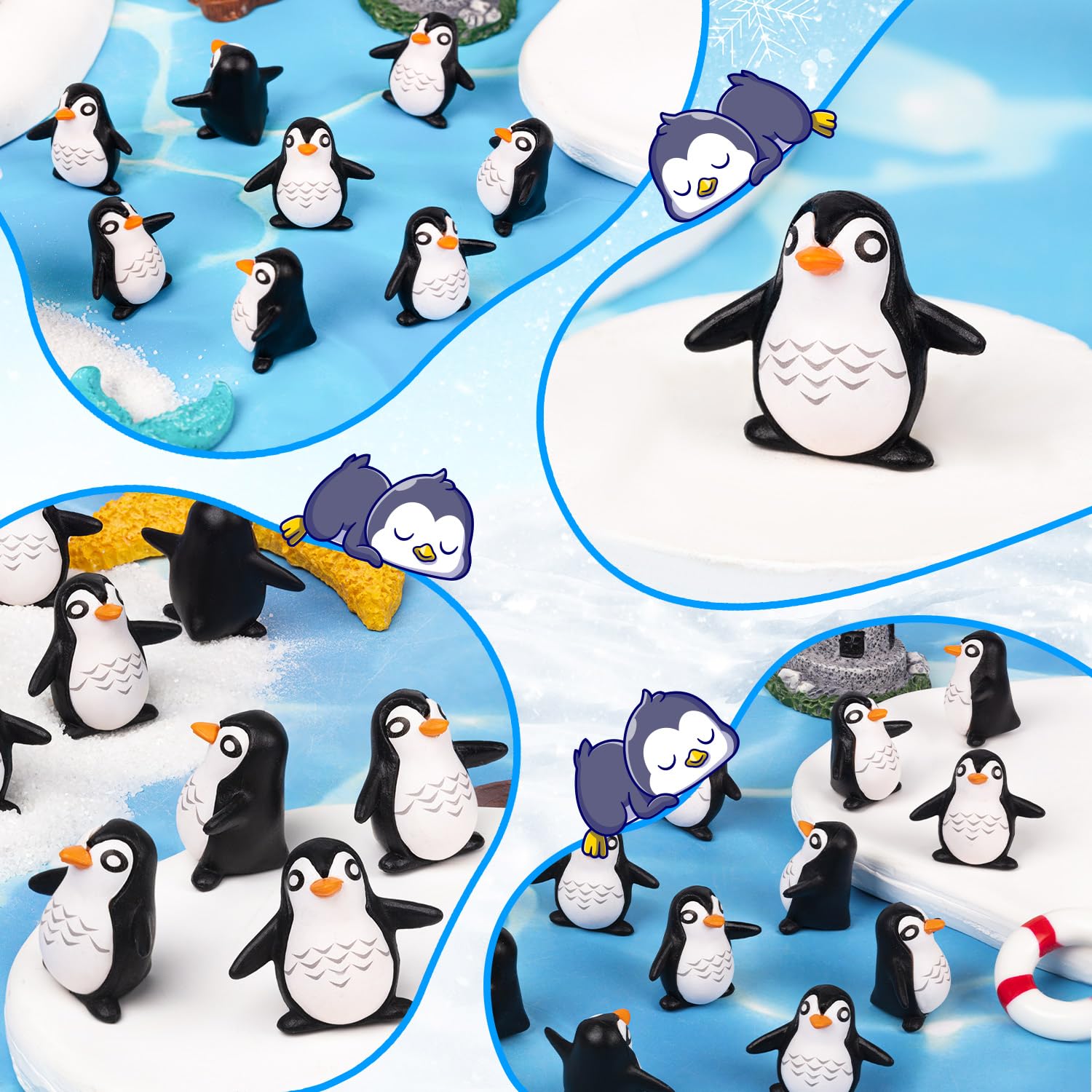 KQYSLXG penguin garden decor accents for outdoor pots and planters.